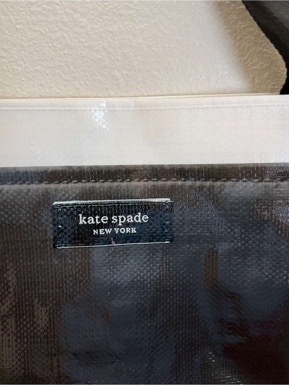kate spade White and Black Clear Tote Bag with Black Pocket - Picture 2 of 7